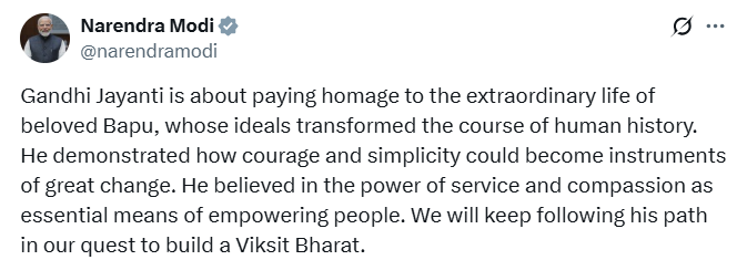 156th Jayanti of Mahatma Gandhi 